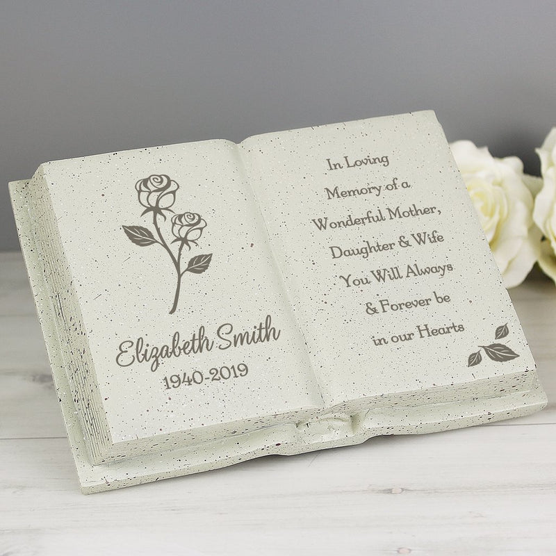 Personalised Graveside Rose Memorial Book