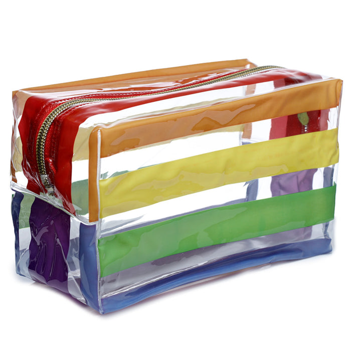 Somewhere Rainbow Clear PVC Toiletry Makeup Wash Bag