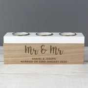 Personalised Wedding Triple Tea Light Box