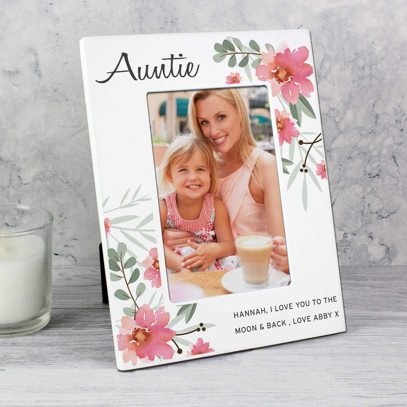 Personalised Floral Sentimental Photo Frame 6x4 Wooden from Pukkagifts.uk