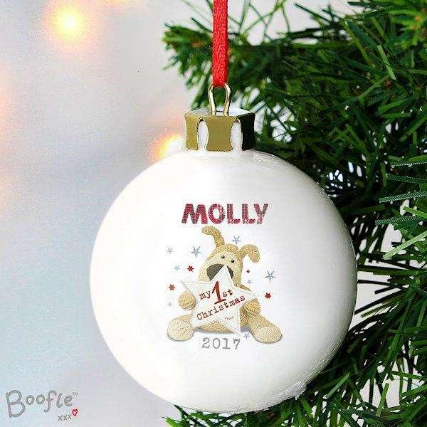 Personalised Boofle My 1st Christmas Bauble - Myhappymoments.co.uk