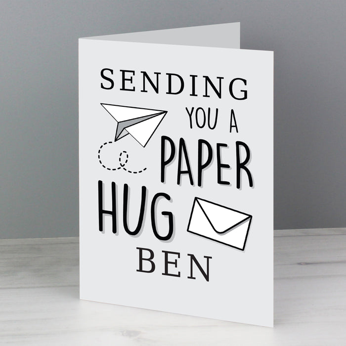 Personalised Grey Hug From Afar Card
