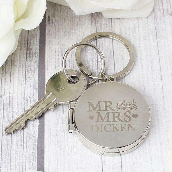 Personalised Mr and Mrs Photo Locket Keyring - Myhappymoments.co.uk