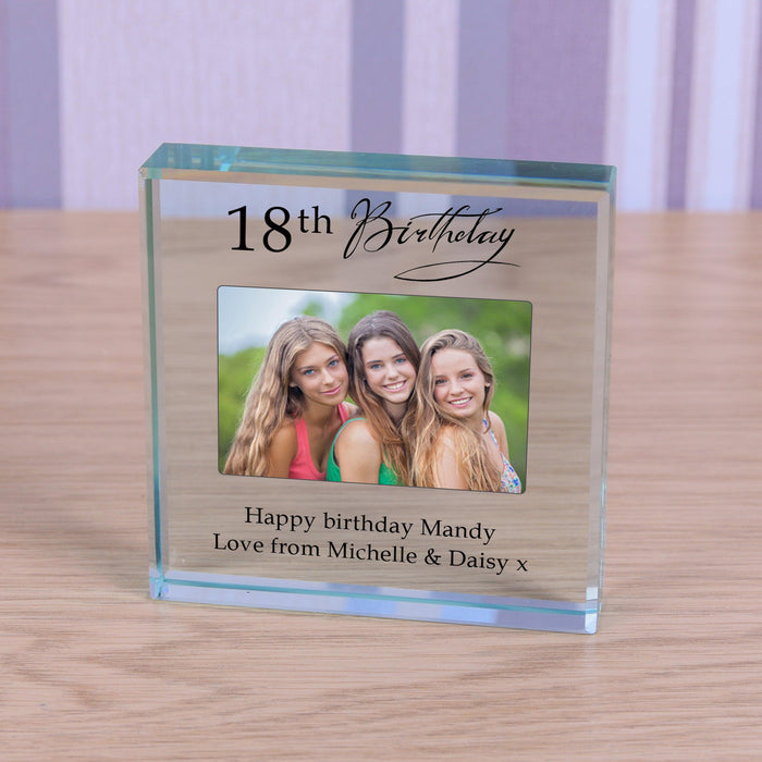 Personalised Birthday Photo Glass Token | 18th Gift