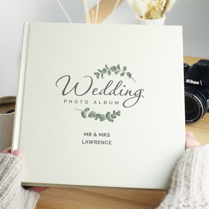 Personalised Botanical Wedding Square Photo Album