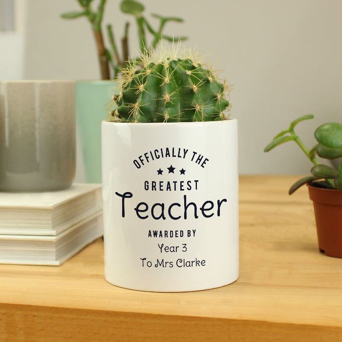 Personalised Personalised Officially The Greatest Teacher Ceramic Storage Pot