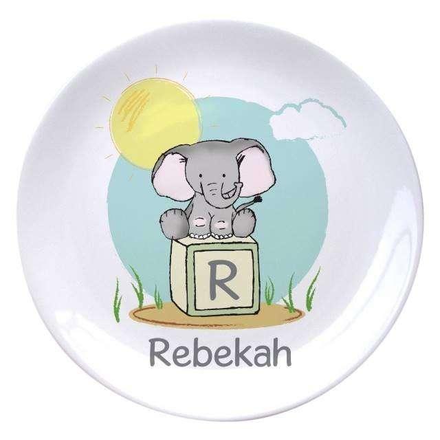Personalised Elephant Safari 8 inch Plate - Myhappymoments.co.uk