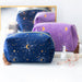Purple Star Sign Constellation Tasseled Makeup Bag