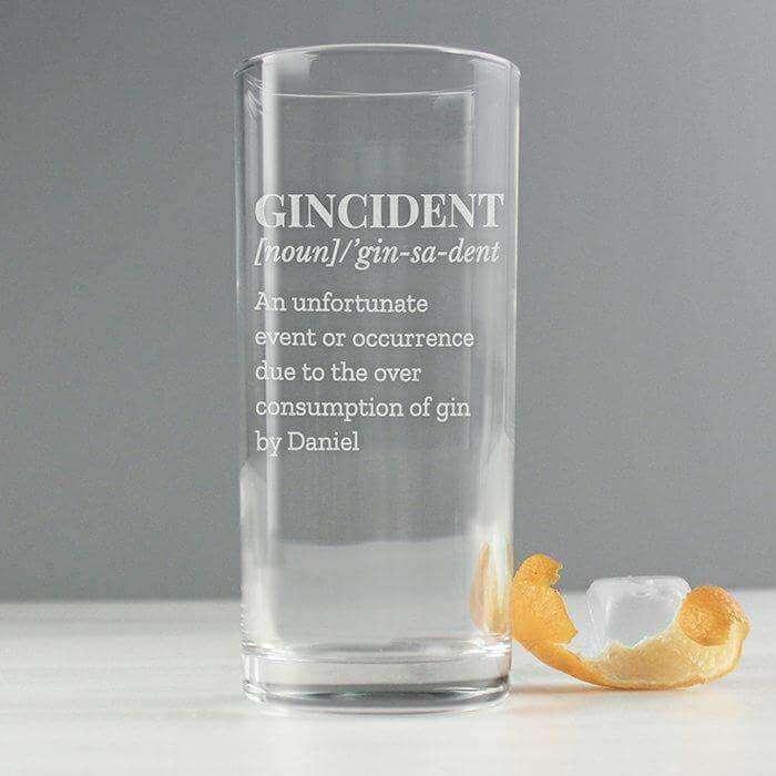 Personalised Gincident Highball Glass - Myhappymoments.co.uk