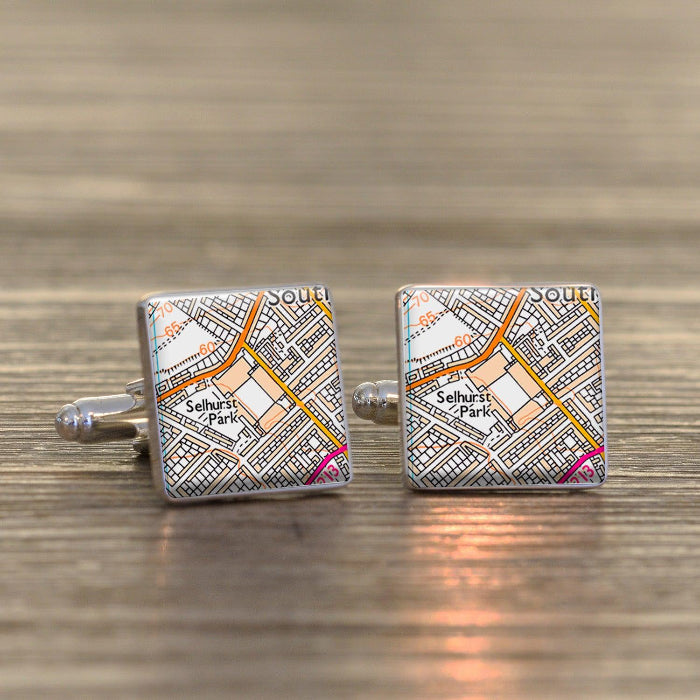 Football Stadium Map Cufflinks