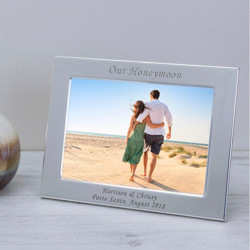 Personalised Engraved Any Message Silver Photo Frame 6x4" Or 5x7"