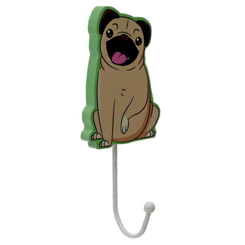 Mopps Pug Wooden Wall Hook