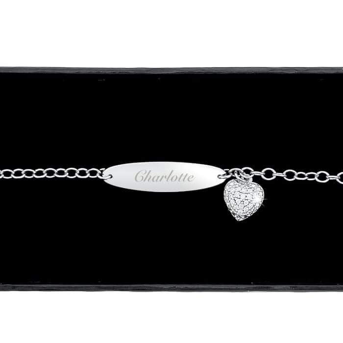 Personalised Children's Sterling Silver and Cubic Zirconia Bracelet - Myhappymoments.co.uk