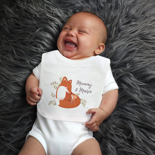 Personalised Mummy and Me Fox Baby Bib