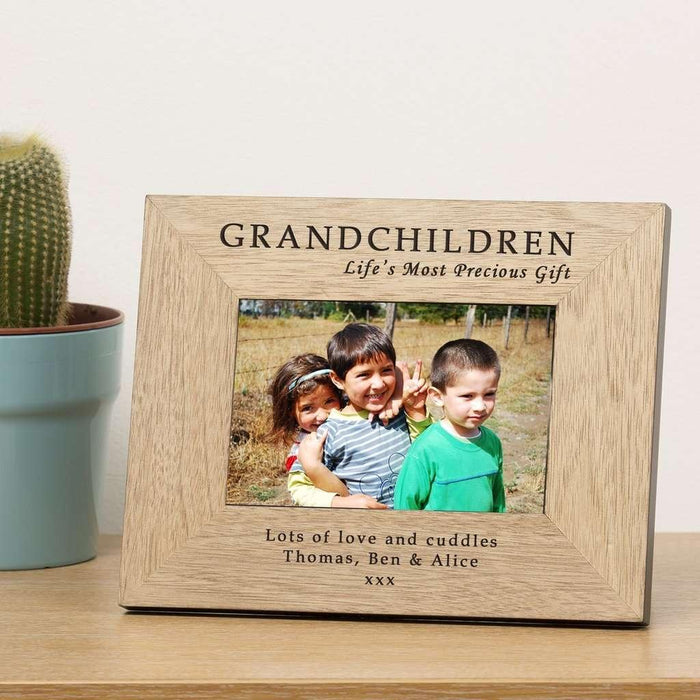 Personalised GRANDCHILDREN Life’s Most Precious Gift Photo Frame - Myhappymoments.co.uk