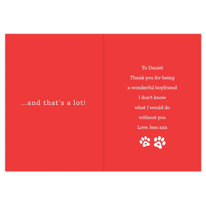 Personalised I Love You More than the Dog Card