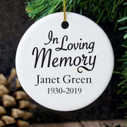 Personalised In Loving Memory Round Ceramic Decoration - Myhappymoments.co.uk