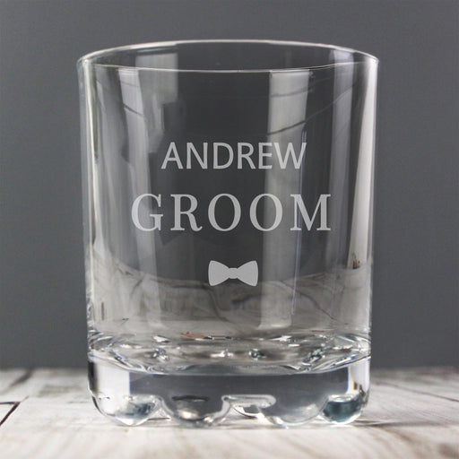 Personalised Groom Glass Tumbler