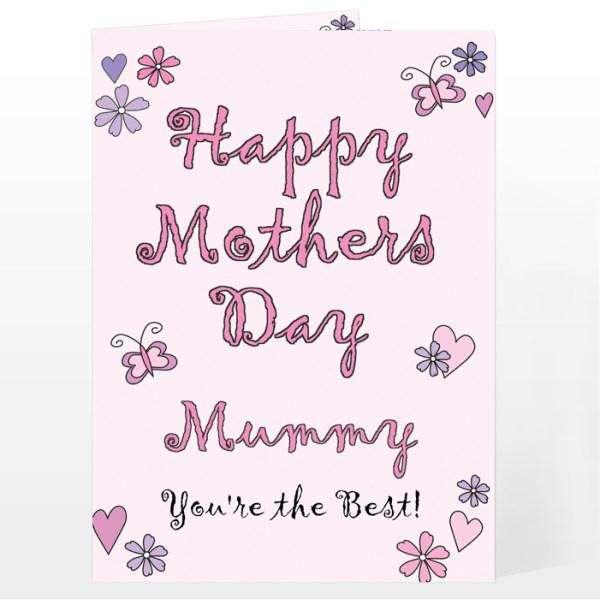 Personalised Flowers & Butterflies Happy Mother's Day Card - Myhappymoments.co.uk