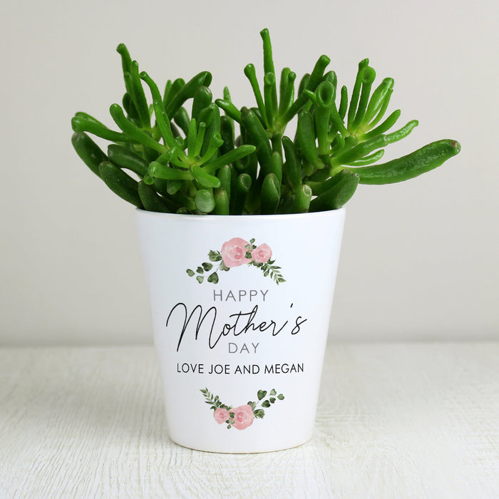 Personalised Abstract Rose Happy Mother’s Day Plant Pot