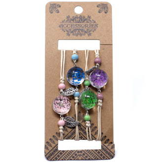 Pressed Flowers Bracelet - Pretty Flower & Leaf