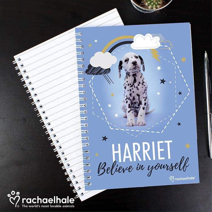 Personalised Rachael Hale Dalmatian A5 Notebook - Myhappymoments.co.uk