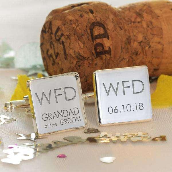 Personalised Wedding Role Cufflinks - Initials & Date