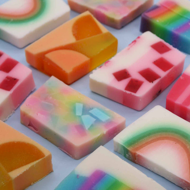 Handmade Funky Soap Slice - Rainbow - Approx 115g
