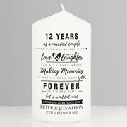 Personalised Anniversary Pillar Candle