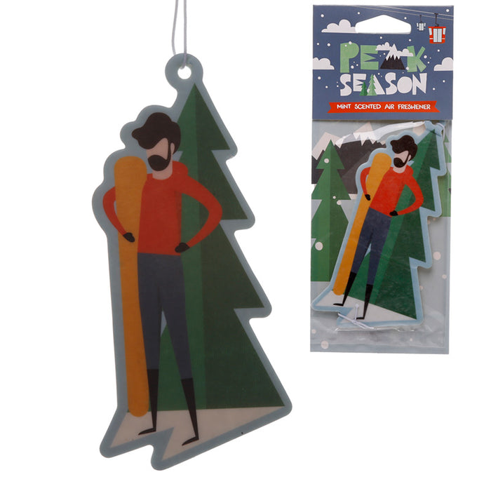 Snowboarder Mint Scented Car Air Freshener