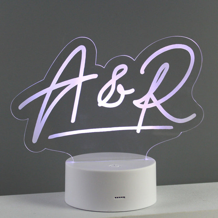 Personalised Free Text LED Colour Changing Desk Night Light