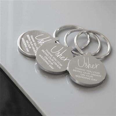 Personalised Usher Wedding Keyring - Myhappymoments.co.uk