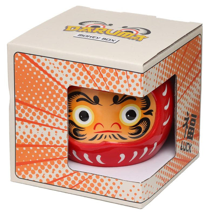 Ceramic Japanese Red Daruma Money Box