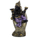 Purple, Gold and Black Ganesh Lying in Buddha Hand Statue
