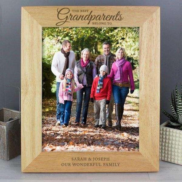 Personalised 8x10 'The Best Grandparents' Wooden Frame - Myhappymoments.co.uk