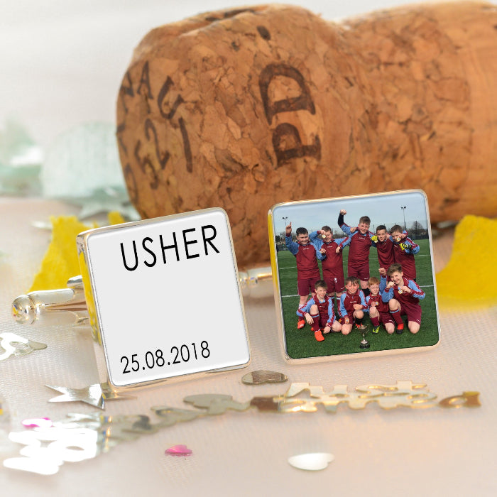 Personalised Wedding Role Photo Cufflinks