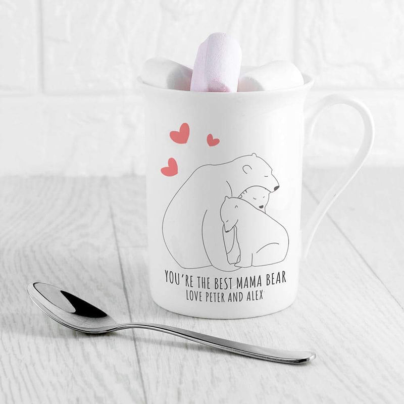 Personalised The Best Mama Bear Bone China Mug - Myhappymoments.co.uk