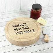 Engraved Any Message Round Cheese Board Set