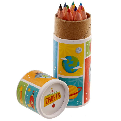 Space Cadet Pencil Pot with Colouring Pencils