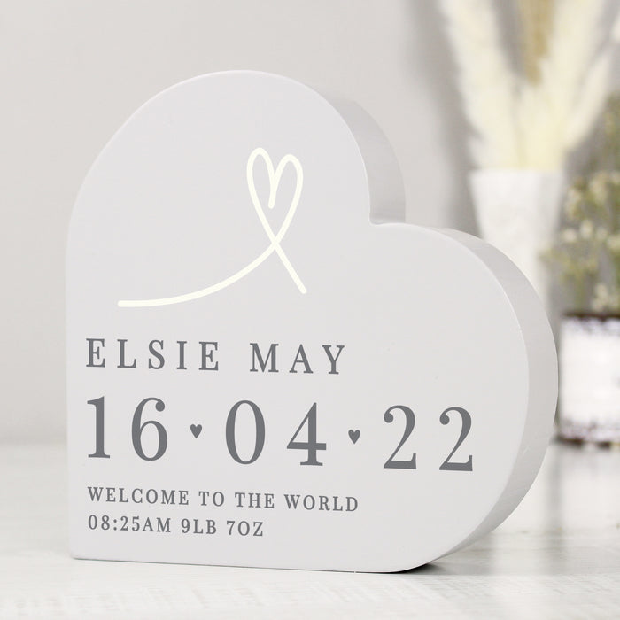 Personalised Free Text Free Standing Heart Ornament