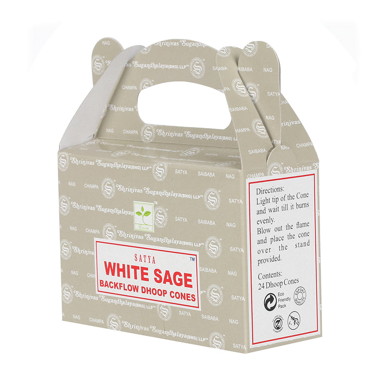 Set of 6 Packets of Satya White Sage Backflow Dhoop Cones