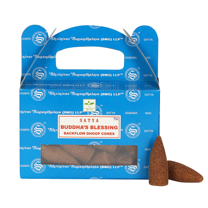 Set of 6 Packets of Buddha's Blessing Backflow Dhoop Cones by Satya