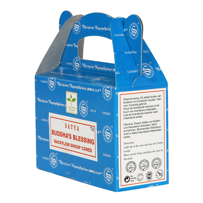 Set of 6 Packets of Buddha's Blessing Backflow Dhoop Cones by Satya