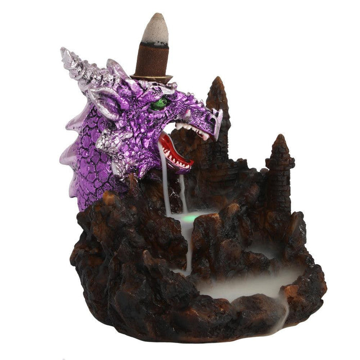 Purple Dragon Backflow Incense Burner With Light