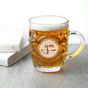 Personalised Round Monogrammed Dimpled Beer Glass