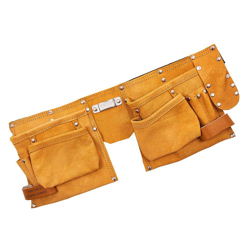 Personalised 11-Pocket Leather Tool Belt