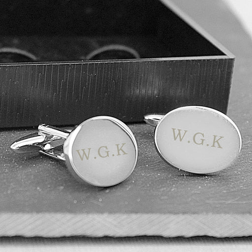 Personalised Oval Initials Cufflinks - Myhappymoments.co.uk