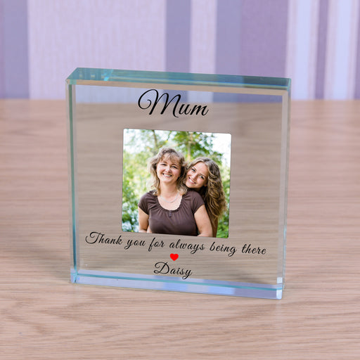 Personalised Upload Photo Glass Token - Mum