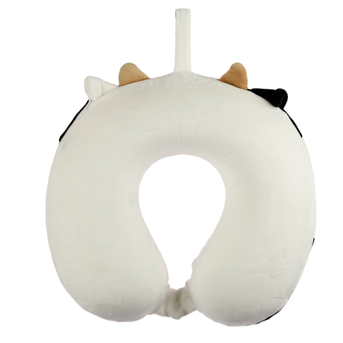 Relaxeazzz Cow Plush Memory Foam Travel Pillow