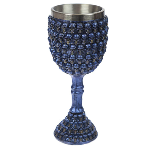 Decorative Metallic Mini Skull Goblet - Blue